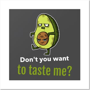 Don't you want to taste me, Avocado Halloween Posters and Art